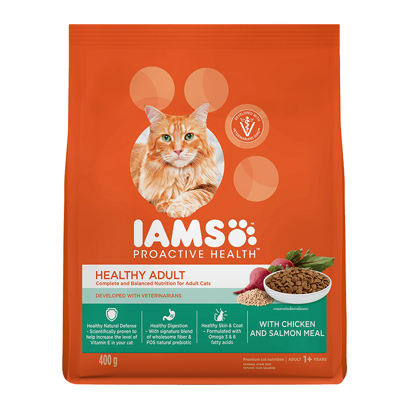 IAMS™ PROACTIVE HEALTH™ HEALTHY ADULT WITH CHICKEN AND SALMON 400g - 1